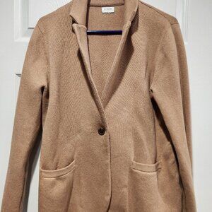 JCrew Factory Schoolboy Sweater Blazer Heather Acorn L